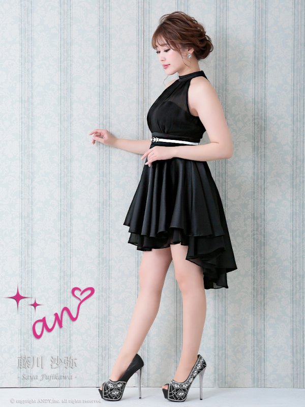 画像19: 【an/アン】アメスリ/ ワンカラー/ テールカット/ シフォン/ ミニドレス/ キャバドレス[OF05] (19)