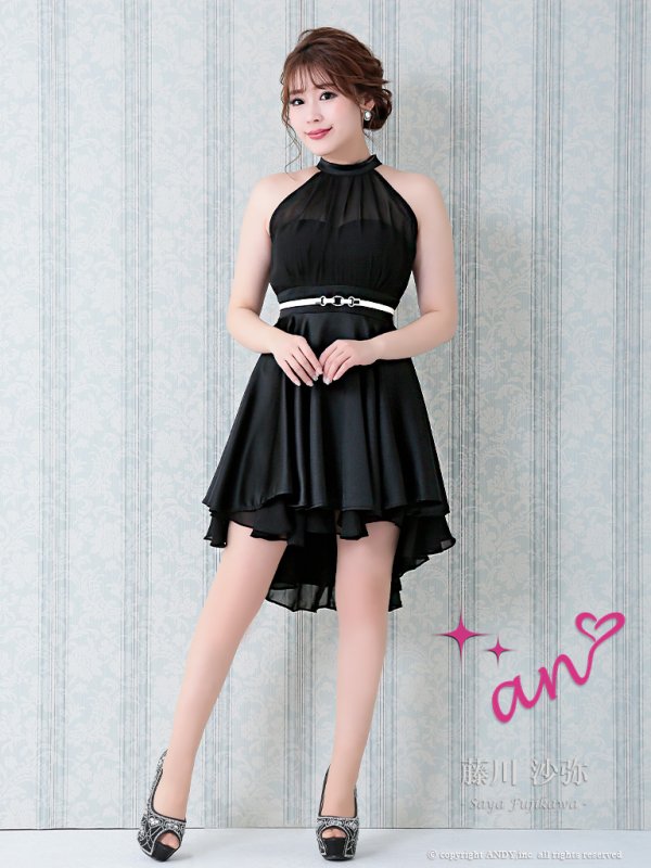 画像18: 【an/アン】アメスリ/ ワンカラー/ テールカット/ シフォン/ ミニドレス/ キャバドレス[OF05] (18)