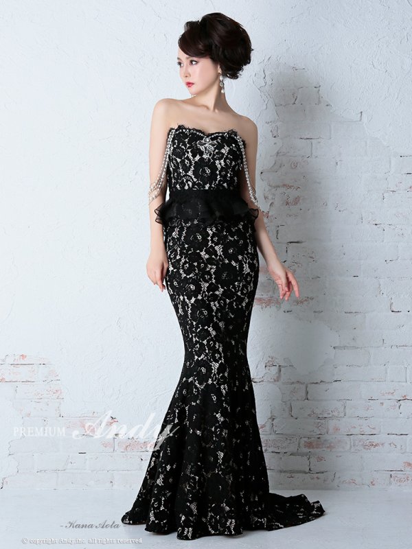 画像17: 【PREMIUM ANDY】パール/ ベア/ 総レース/ バックシャン/ ロング/ キャバドレス long[FB03] (17)