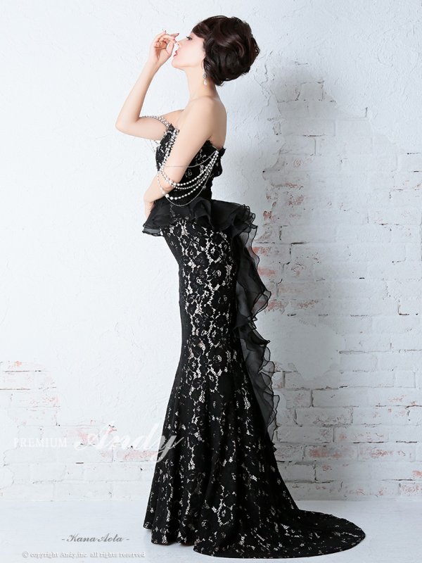 画像18: 【PREMIUM ANDY】パール/ ベア/ 総レース/ バックシャン/ ロング/ キャバドレス long[FB03] (18)