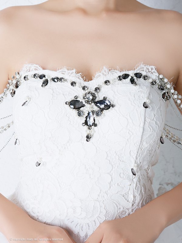 画像7: 【PREMIUM ANDY】パール/ ベア/ 総レース/ バックシャン/ ロング/ キャバドレス long[FB03] (7)