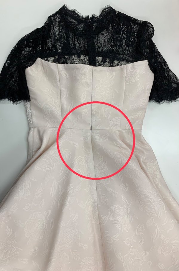 画像6: 訳あり商品☆汚れあり/付属品なし☆【ROBE de FLEURS/ローブドフルール】ローズジャガード /レース切替 /フレア/キャバドレス[OF2] (6)