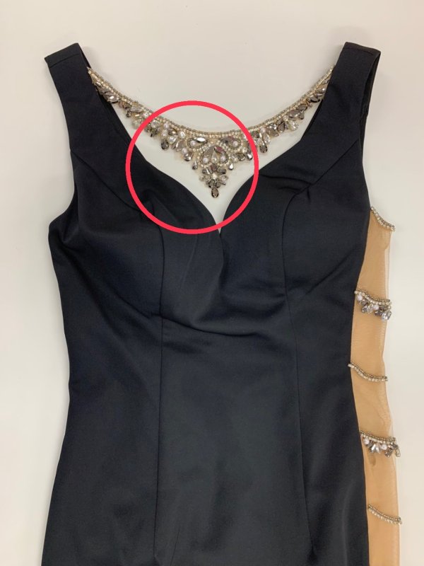 画像2: 訳あり商品☆ビジュー取れ☆【ANGEL R/エンジェルアール】デコルテビジュー/ シアーレース/ タイトミニ/ ミニドレス/ キャバドレス[OF2] (2)