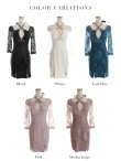 画像15: XS〜Lサイズあり【ROBE de FLEURS Glossy/ローブ・ド・フルール グロッシー】ホルターネック/ アメスリ/ レーススリーブ/ 七分袖/ 長袖/ 袖あり/ ジップ/ タイト/ ミニドレス/ キャバドレス[OF2] (15)