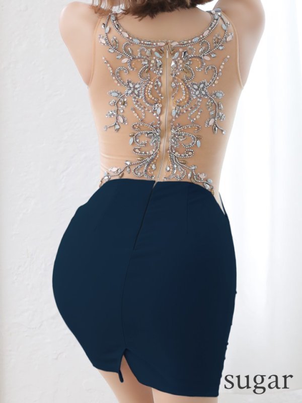 画像5: 【ANGEL R/エンジェルアール】シアーデザイン/ チェーンビーズ/ タイトミニ/ ミニドレス/ キャバドレス[OF2] (5)