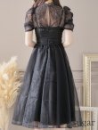 画像14: Lサイズあり【DEA. by ROBE de FLEURS/ディアバイローブドフルール】チュールxレースブラウスセット/ パフスリーブ/ キャミソール/ フレア/ ミモレ丈/ ワンピース/ キャバドレス[OF2] (14)