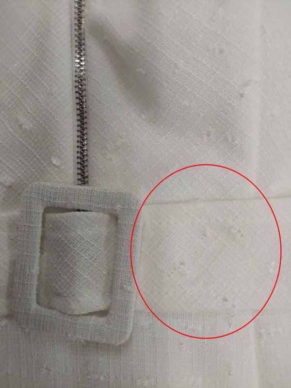 画像3: 訳あり商品☆フェイクベルト部分一部変色あり　XSサイズあり【ROBE de FLEURS/ローブドフルール】サマーツイード/ フリル裾/ マーメイド/ フロントジップ/ ドットチュール/ ミニドレス/ キャバドレス[OF2] (3)