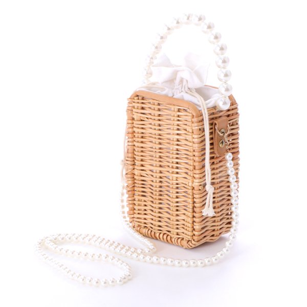 画像4: 【即日発送】パールスクエアカゴバッグ[YMT] (4)