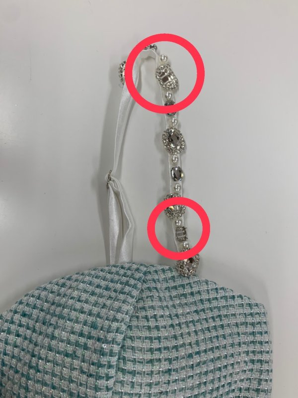 画像5: 訳あり商品☆ビジュー取れ☆XSサイズあり【ROBE de FLEURS/ローブドフルール】スプリングツイード/ ビジュー/ パール/ セットアップ/ フレア/ ミニドレス/ キャバドレス[OF2] (5)