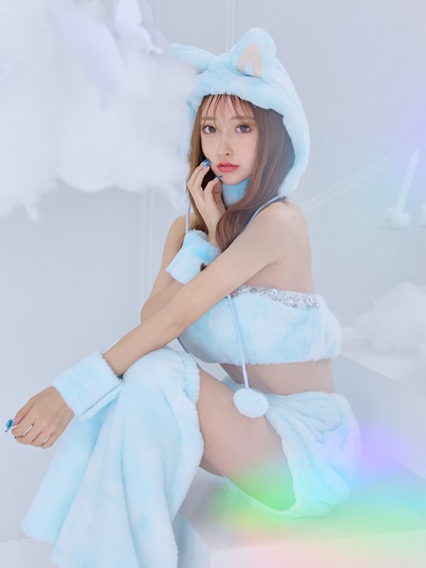 画像3: 【即日発送】【ハロウィン】パステルもこもこバニー【コスプレ7点セット】【フリーサイズ/6カラー】[HC03] (3)