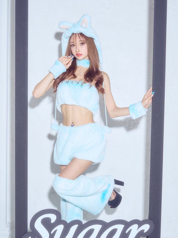 画像2: 【即日発送】【ハロウィン】パステルもこもこバニー【コスプレ7点セット】【フリーサイズ/6カラー】[HC03] (2)