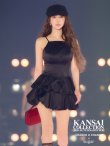 画像2: 【きょん/関西コレクション着用】　XSサイズあり【ROBE de FLEURS/ローブドフルール】キャミ/ ティアード/ 二段フリル/ サテン/ バルーン/ フレア/ ミニドレス/ キャバドレス[OF08] (2)