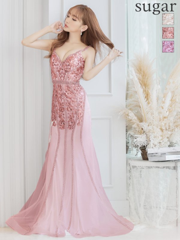 画像15: 【JEAN MACLEAN/ジャンマクレーン】マーメイド/ スパンコール刺繍/ キャミ/ スピンドル/ チュール/ ロング/ キャバドレス long[OF2A] (15)