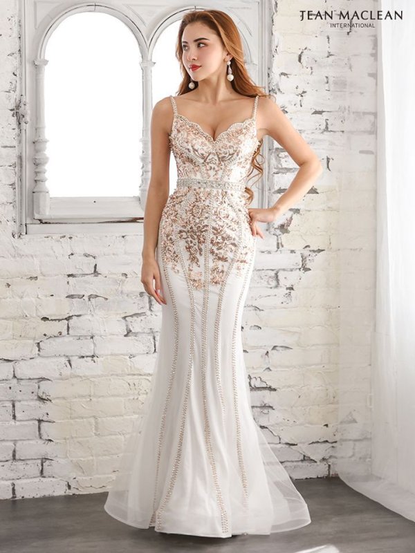 画像12: 【JEAN MACLEAN/ジャンマクレーン】マーメイド/ スパンコール刺繍/ キャミ/ スピンドル/ チュール/ ロング/ キャバドレス long[OF2A] (12)