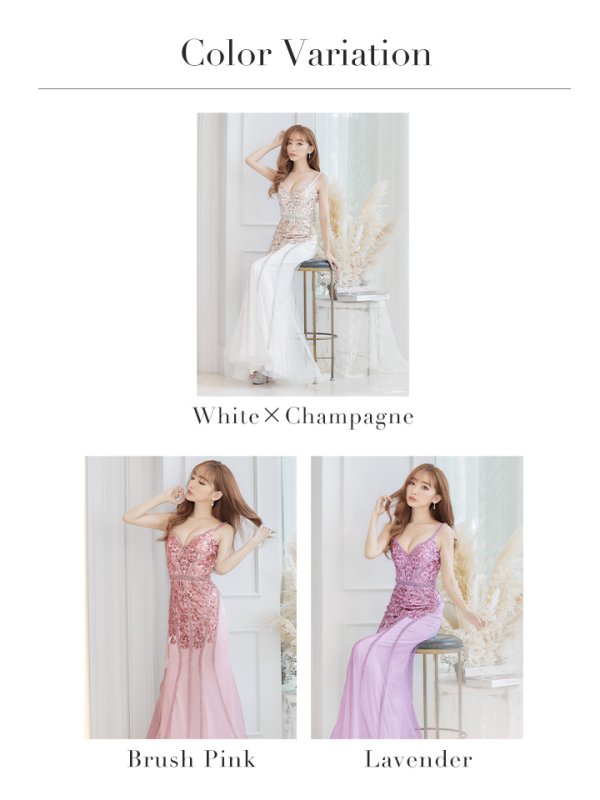 画像19: 【JEAN MACLEAN/ジャンマクレーン】マーメイド/ スパンコール刺繍/ キャミ/ スピンドル/ チュール/ ロング/ キャバドレス long[OF2A] (19)