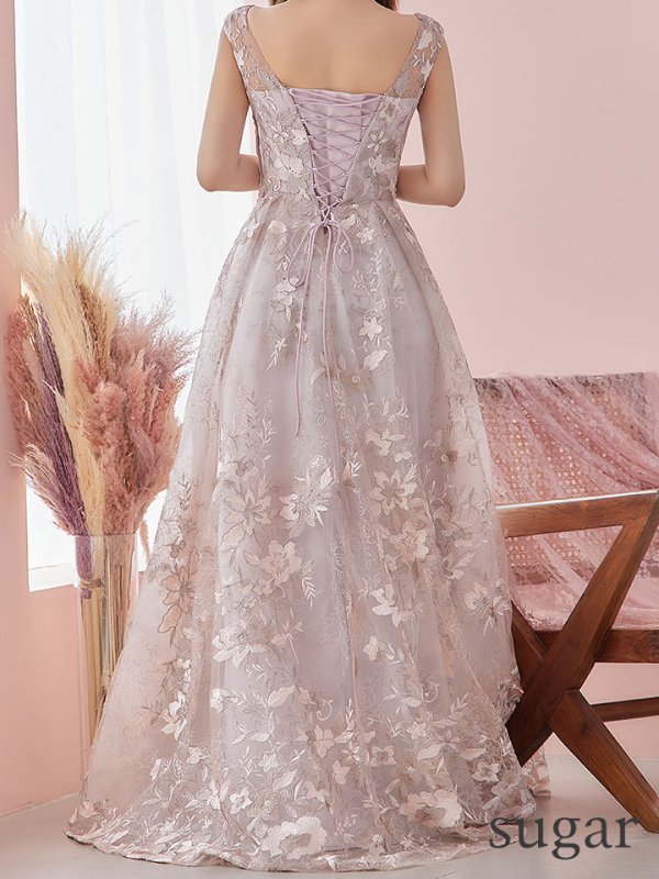 画像8: Lサイズあり【JEAN MACLEAN/ジャンマクレーン】フラワー刺繍レース/ Aライン/ フレア/ ロング/ キャバドレス long[OF2A] (8)