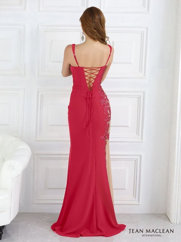 画像13: 【JEAN MACLEAN/ジャンマクレーン】マーメイド/ スパンコール刺繍/ サイドシアー/ ノースリーブ/ スピンドル/ ロング/ キャバドレス long[OF2A] (13)