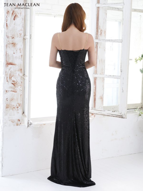 画像12: Lサイズあり【JEAN MACLEAN/ジャンマクレーン】 スパンコール/ バイカラー/ノースリーブ/スピンドル/ ロングドレス /キャバドレスlong【HC02】 (12)