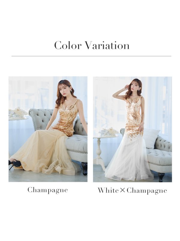 画像31: Lサイズあり【JEAN MACLEAN/ジャンマクレーン】マーメイド/ スパンコール刺繍/ ビジュー/ スピンドル/ ネットレース/ ロング/ キャバドレス long[OF2A] (31)