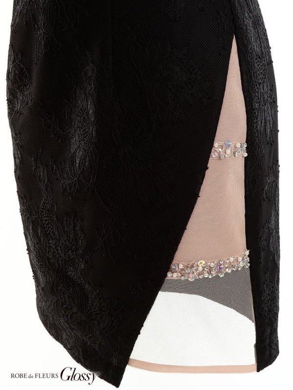 画像7: 【Glossy/グロッシー】チュール切替/ アシンメトリー/ タイト/ キャバドレス【OF08】 (7)