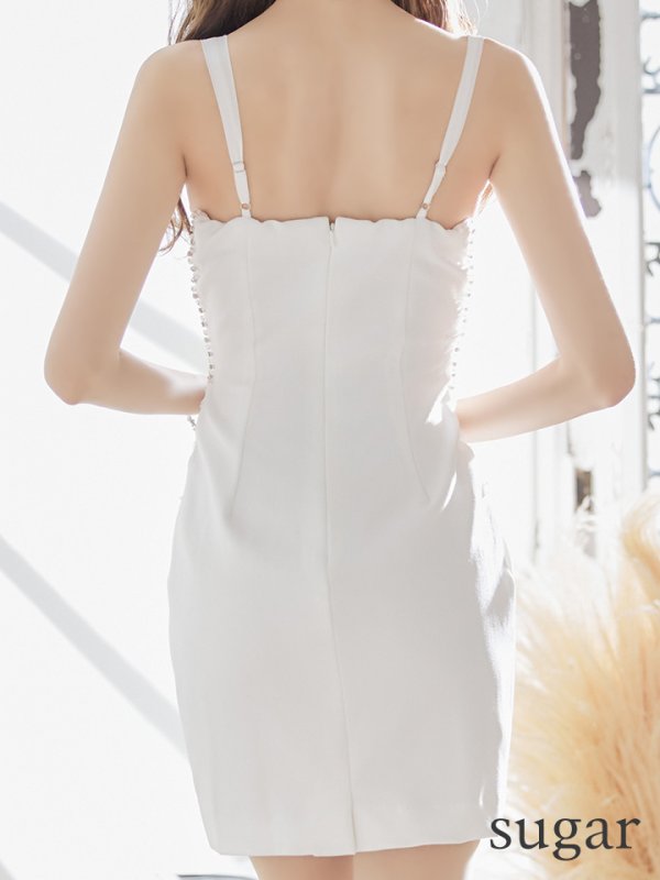 画像10: XSサイズあり【IRMA/イルマ】ノースリーブ/  カットアウト/ シアー/ 立体フラワー/ Vネック/ タイト/ ミニドレス/ キャバドレス【HC02】 (10)