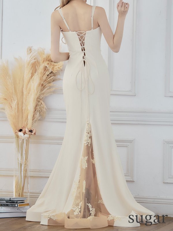 画像24: 【JEAN MACLEAN/ジャンマクレーン】マーメイド/ 刺繍レース/ ビジュー/ シアー/ ノースリーブ/ スピンドル/ ロング/ キャバドレス long[OF2A] (24)