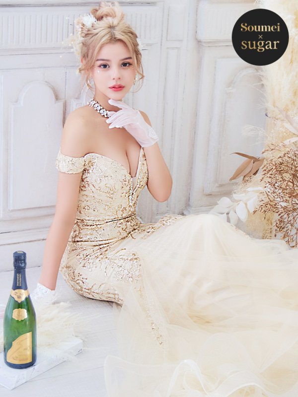 画像5: 【みあ / 関西コレクション着用】Lサイズあり【JEAN MACLEAN/ジャンマクレーン】マーメイド/ 刺繍レース/ オフショル/ スピンドル/ ロング/ キャバドレス long[OF2A] (5)