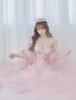 画像13: Lサイズあり【JEAN MACLEAN/ジャンマクレーン】ベア/ オフショル/ 2way/ パフスリーブ/ 袖あり/ 立体フラワー刺繍/ ネットレース/ プリンセス/ ロングドレス/ キャバドレス long[OF2A] (13)