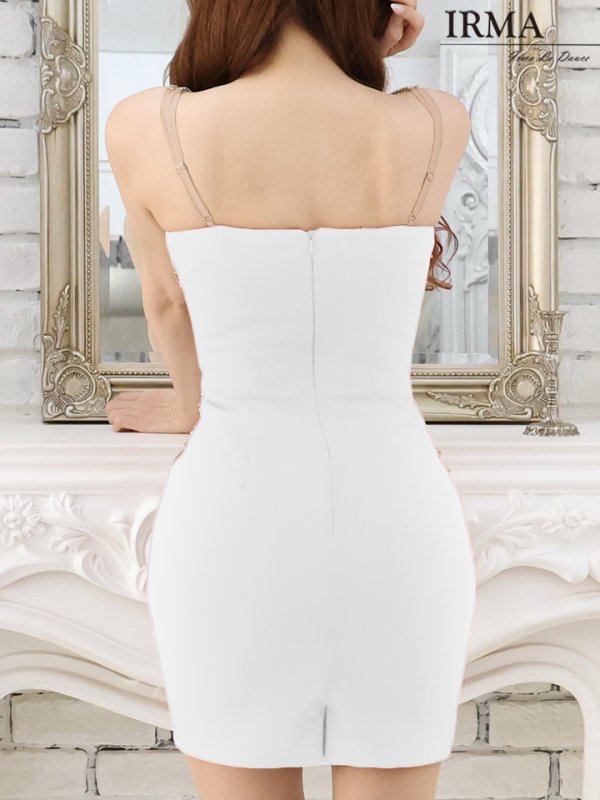 画像5: XSサイズあり【IRMA/イルマ】ワンカラー/ ビジュー/ バストカット/ サイドシアー/ ノースリーブ/ タイト/ ミニドレス/ キャバドレス【HC02】 (5)