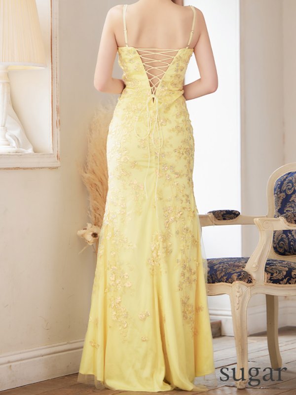 画像9: 【JEAN MACLEAN/ジャンマクレーン】マーメイド/ フラワー刺繍/ ノースリーブ/ シアーレース/ スピンドル/ マーメイド/ ロング/ キャバドレス long[OF2A] (9)