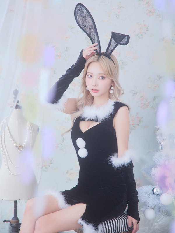 画像2: SALE!【サンタコス 5点セット】【S-Mサイズ/2カラー】セクシーバニーサンタコスプレ[YMT] (2)