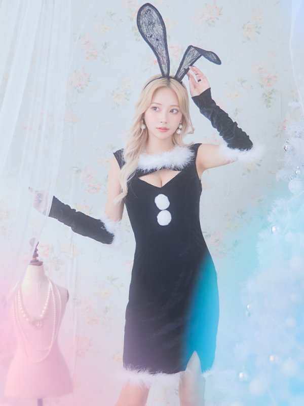 画像4: SALE!【サンタコス 5点セット】【S-Mサイズ/2カラー】セクシーバニーサンタコスプレ[YMT] (4)