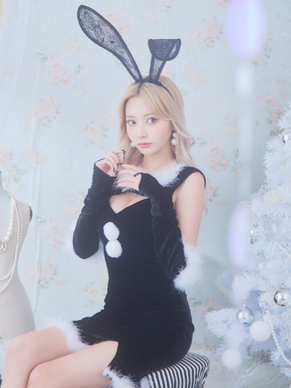 画像8: SALE!【サンタコス 5点セット】【S-Mサイズ/2カラー】セクシーバニーサンタコスプレ[YMT] (8)