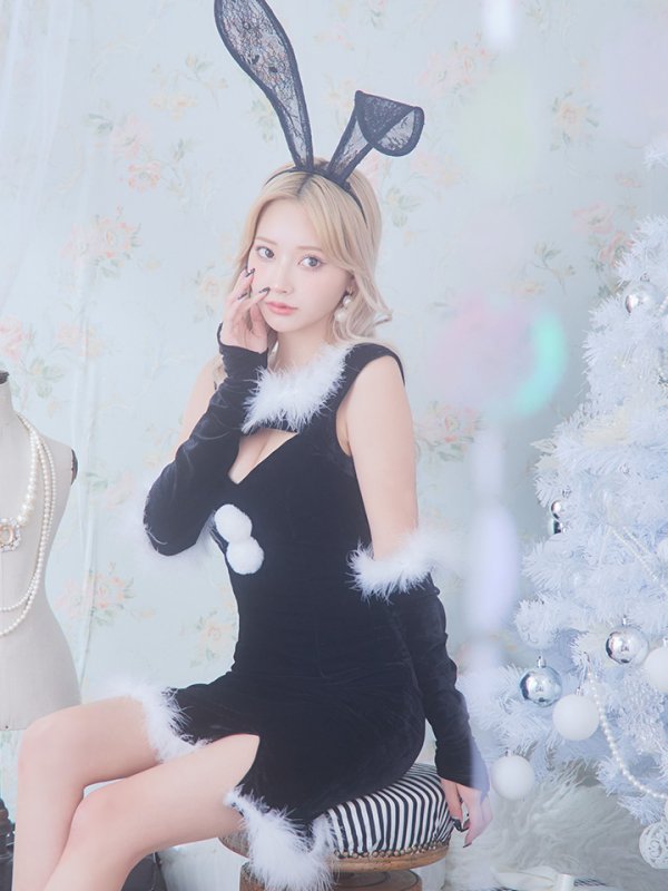 画像12: SALE!【サンタコス 5点セット】【S-Mサイズ/2カラー】セクシーバニーサンタコスプレ[YMT] (12)