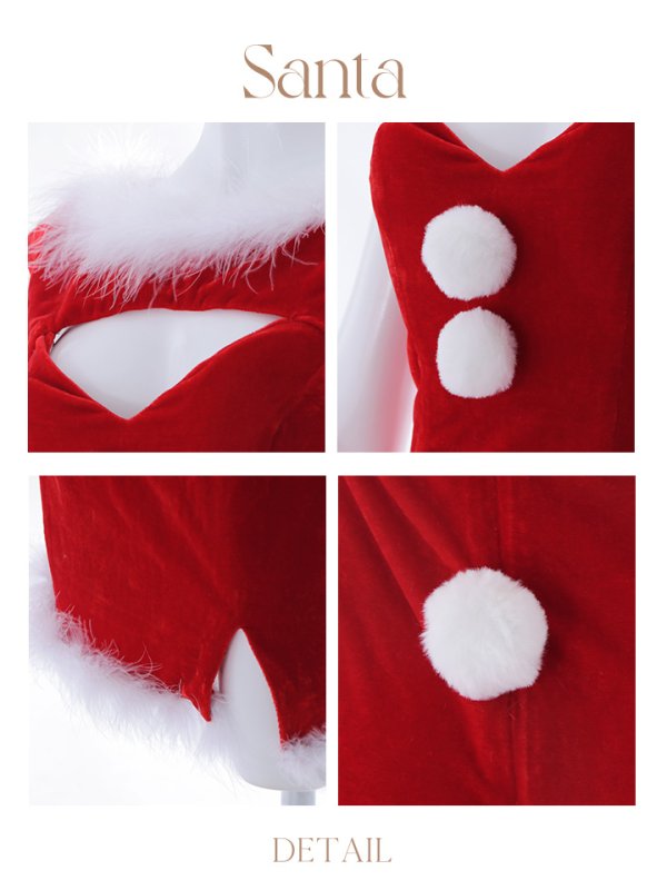 画像25: SALE!【サンタコス 5点セット】【S-Mサイズ/2カラー】セクシーバニーサンタコスプレ[YMT] (25)