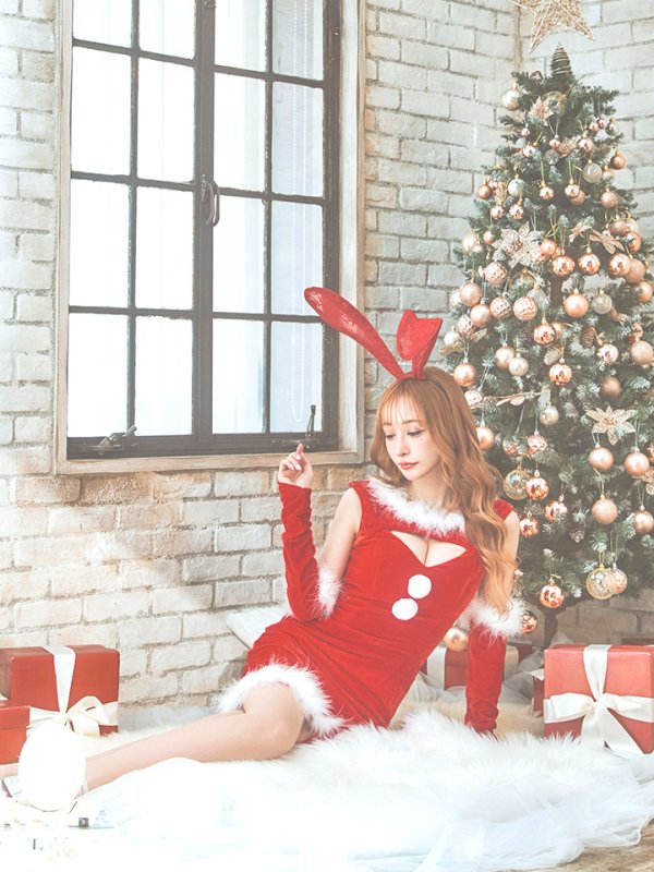 画像6: SALE!【サンタコス 5点セット】【S-Mサイズ/2カラー】セクシーバニーサンタコスプレ[YMT] (6)