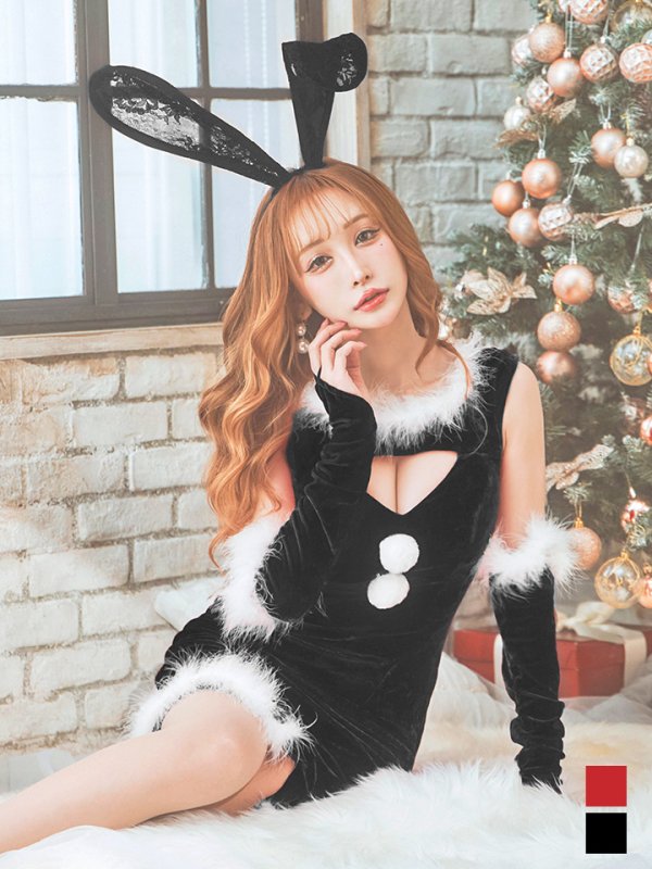 画像16: SALE!【サンタコス 5点セット】【S-Mサイズ/2カラー】セクシーバニーサンタコスプレ[YMT] (16)