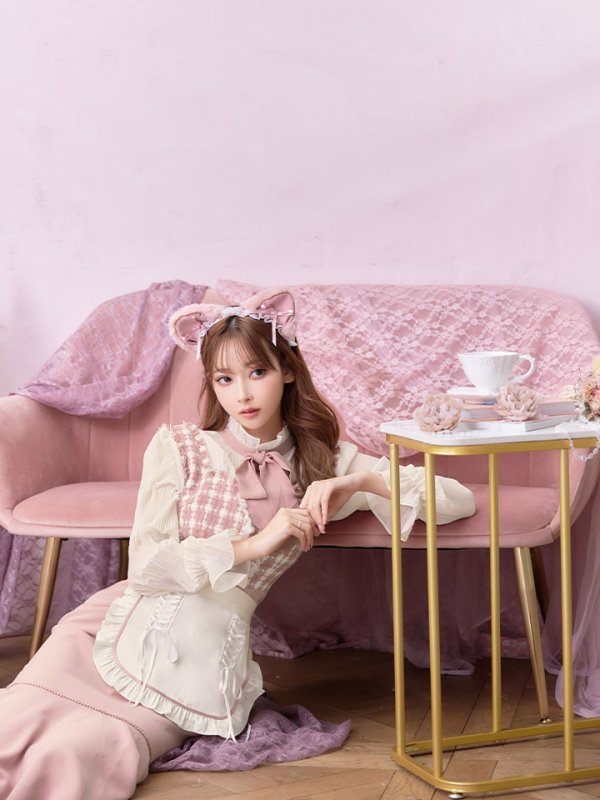 画像5: 【即日発送】ツイードキャットワンピースコスプレ/マーメイドスカート【sugar nineハロウィン3点セット】【S-Lサイズ/1カラー】[OF01] (5)