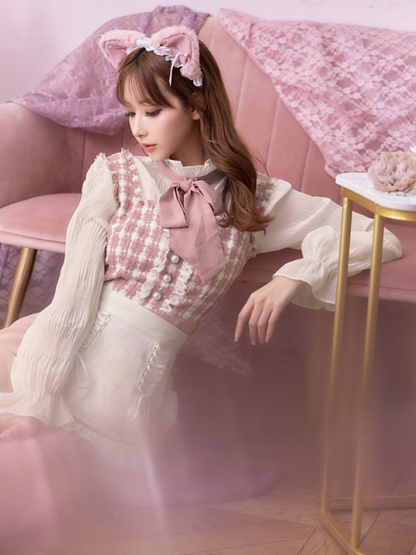 画像6: 【即日発送】ツイードキャットワンピースコスプレ/マーメイドスカート【sugar nineハロウィン3点セット】【S-Lサイズ/1カラー】[OF01] (6)