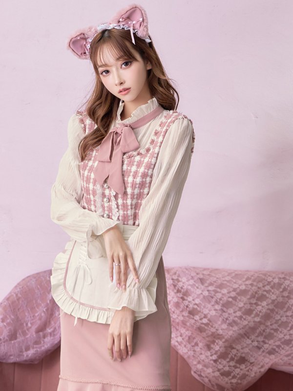 画像7: 【即日発送】ツイードキャットワンピースコスプレ/マーメイドスカート【sugar nineハロウィン3点セット】【S-Lサイズ/1カラー】[OF01] (7)