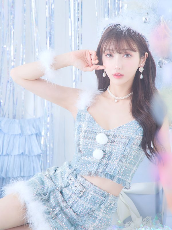 画像11: 【即日発送】【サンタコス 5点セット】【XS-Mサイズ/1カラー】セットアップツイードサンタコスプレ[YMT] (11)