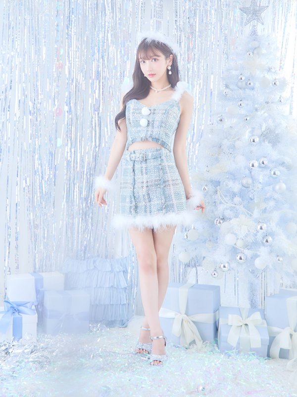 画像12: 【即日発送】【サンタコス 5点セット】【XS-Mサイズ/1カラー】セットアップツイードサンタコスプレ[YMT] (12)