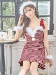 画像32: SALE!【サンタコス 4点セット】【S-Lサイズ/2カラー】ショルダーリボン千鳥タイトサンタコスプレ[YMT] (32)