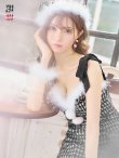 画像1: SALE!【サンタコス 4点セット】【S-Lサイズ/2カラー】ショルダーリボン千鳥タイトサンタコスプレ[YMT] (1)