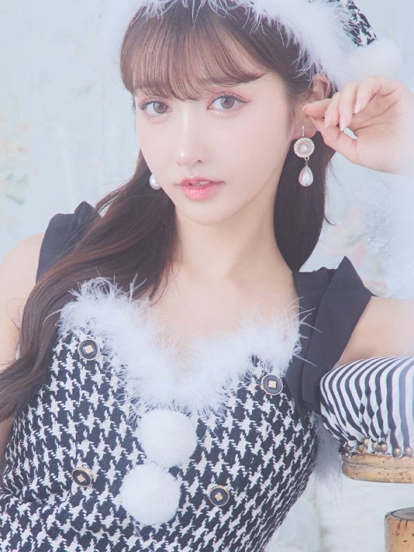 画像39: SALE!【サンタコス 4点セット】【S-Lサイズ/2カラー】ショルダーリボン千鳥タイトサンタコスプレ[YMT] (39)