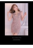 画像2: 【XSサイズあり】【Glossy/グロッシー】サイドレース切替/ フロントジップ/ ZIP タイト/ ミニドレス/ キャバドレス[OF2] (2)