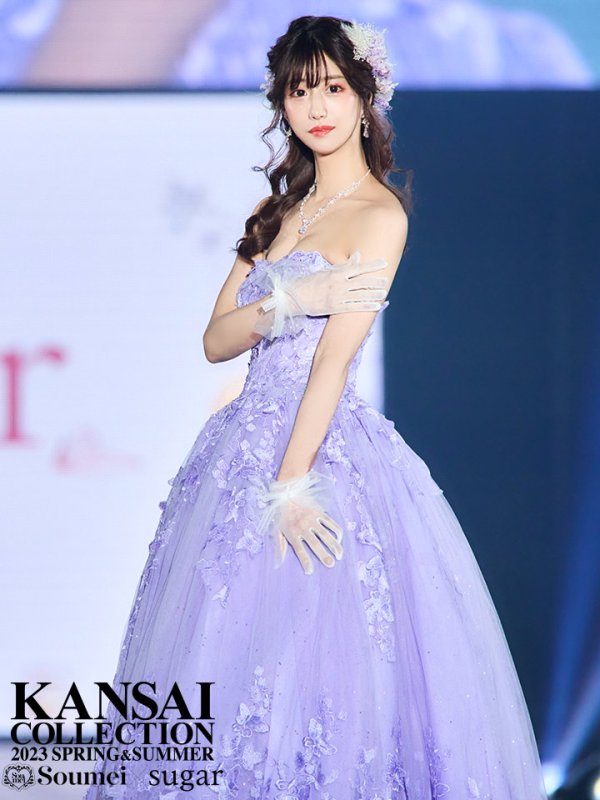 画像2: 【ことみ / 関西コレクション着用】【ANGEL R/エンジェルアール】ベア/ ウェディング/ バースデー/ プリンセス/ バタフライスパンコール/ ビジュー/ キャバドレスlong【HC03】 (2)