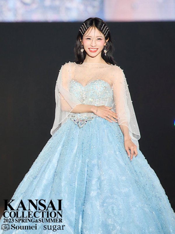 画像2: 【門りょう / 関西コレクション着用】【ANGEL R/エンジェルアール】ベア/ ウェディング/ バースデー/ プリンセス/ コルセット/ フラワーレース/ バストビジュー/ ウエストシースルー/ キャバドレスlong[HC03] (2)