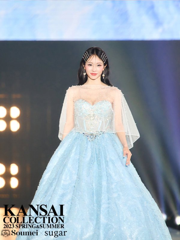 画像3: 【門りょう / 関西コレクション着用】【ANGEL R/エンジェルアール】ベア/ ウェディング/ バースデー/ プリンセス/ コルセット/ フラワーレース/ バストビジュー/ ウエストシースルー/ キャバドレスlong[HC03] (3)