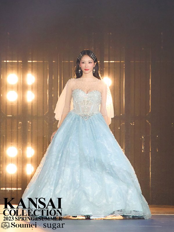 画像4: 【門りょう / 関西コレクション着用】【ANGEL R/エンジェルアール】ベア/ ウェディング/ バースデー/ プリンセス/ コルセット/ フラワーレース/ バストビジュー/ ウエストシースルー/ キャバドレスlong[HC03] (4)